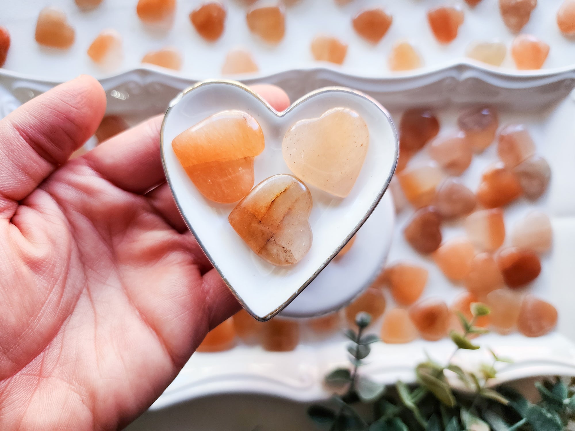 Red Aventurine Flat Mini Hearts