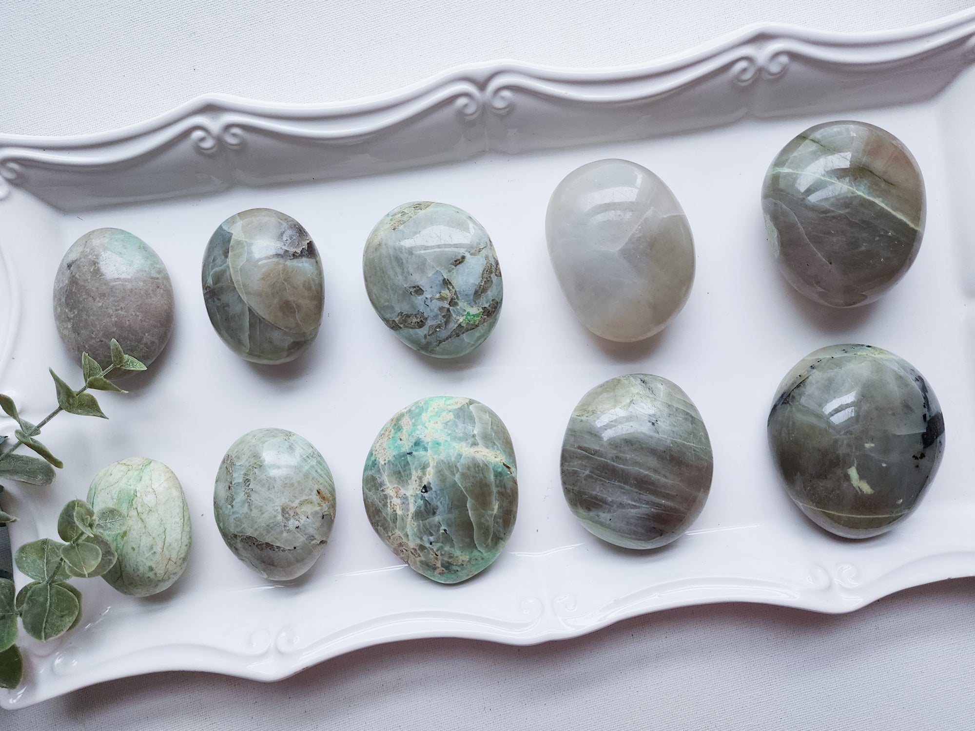 Garnierite Green Moonstone Palm Stone