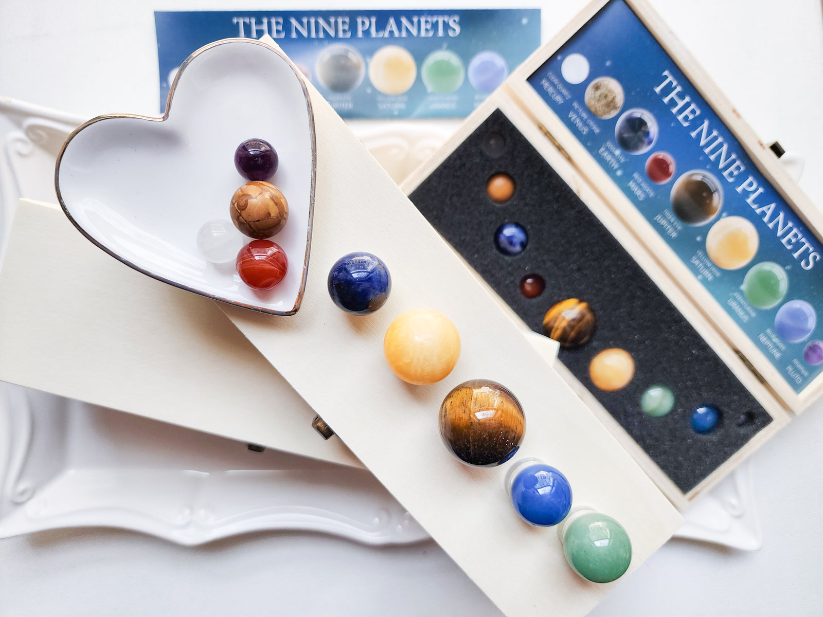 Nine Planet Crystal Sphere Solar System Set
