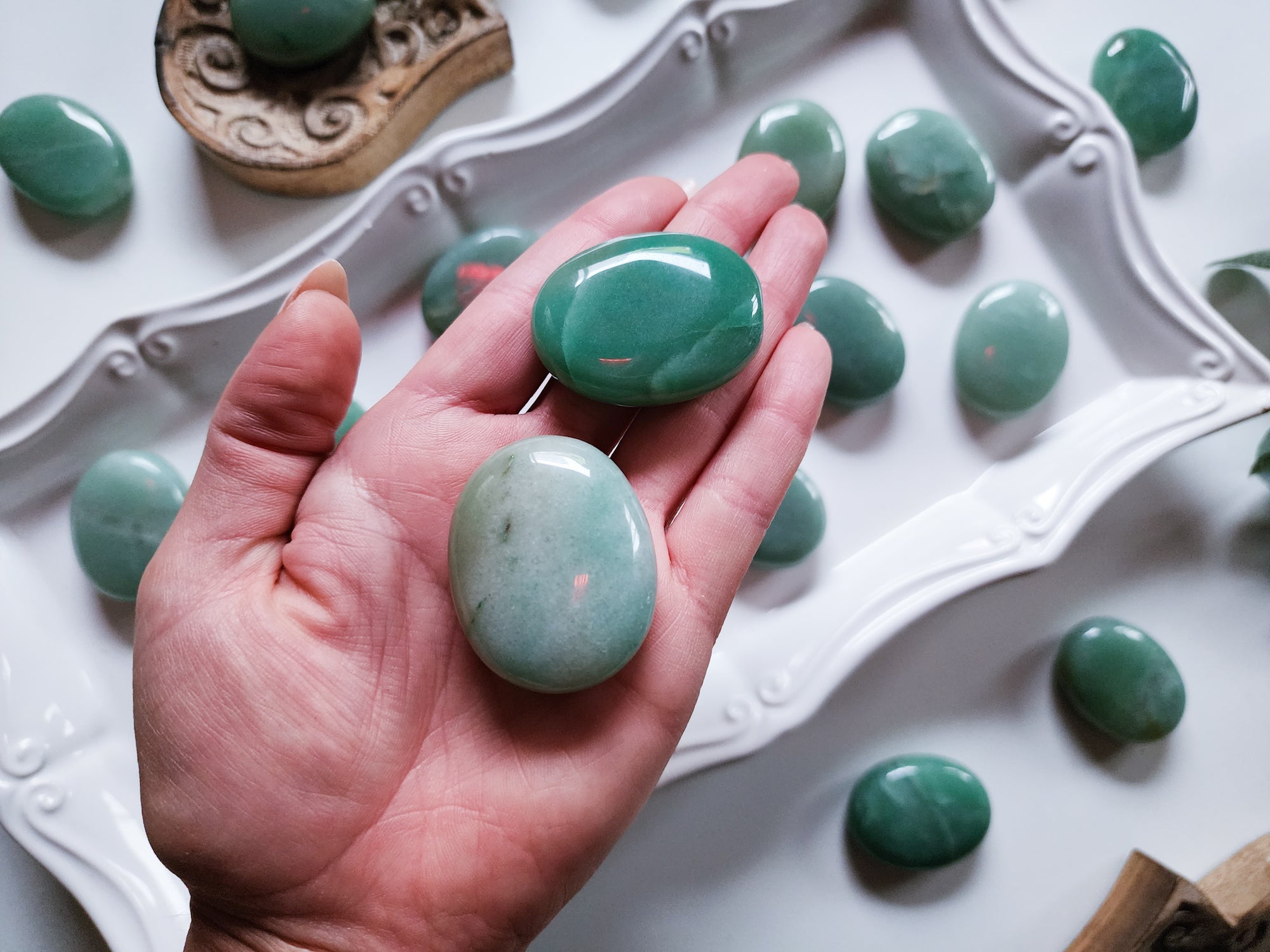 Green Aventurine Palm Stone