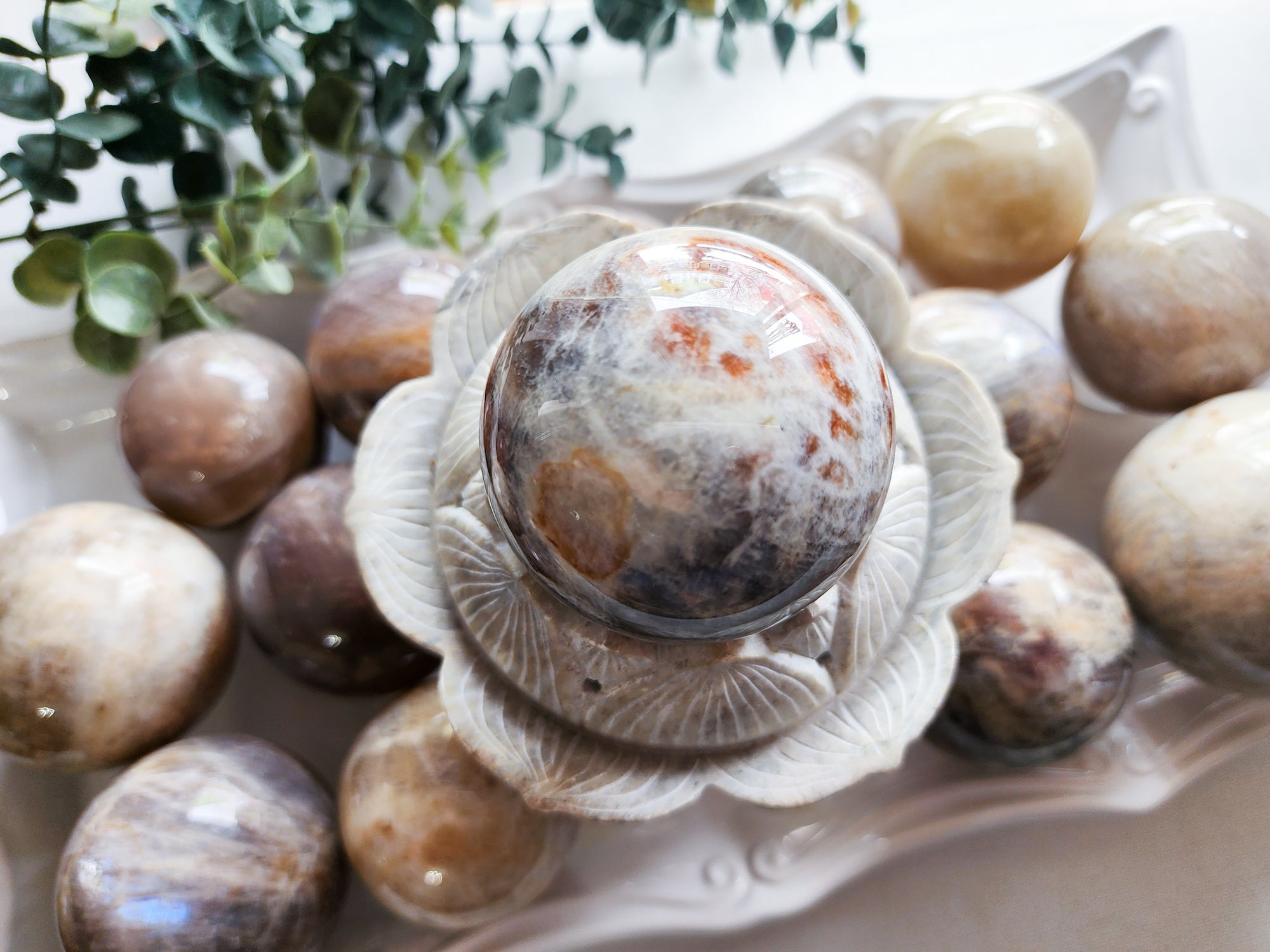 Moonstone & Sunstone Mix Sphere