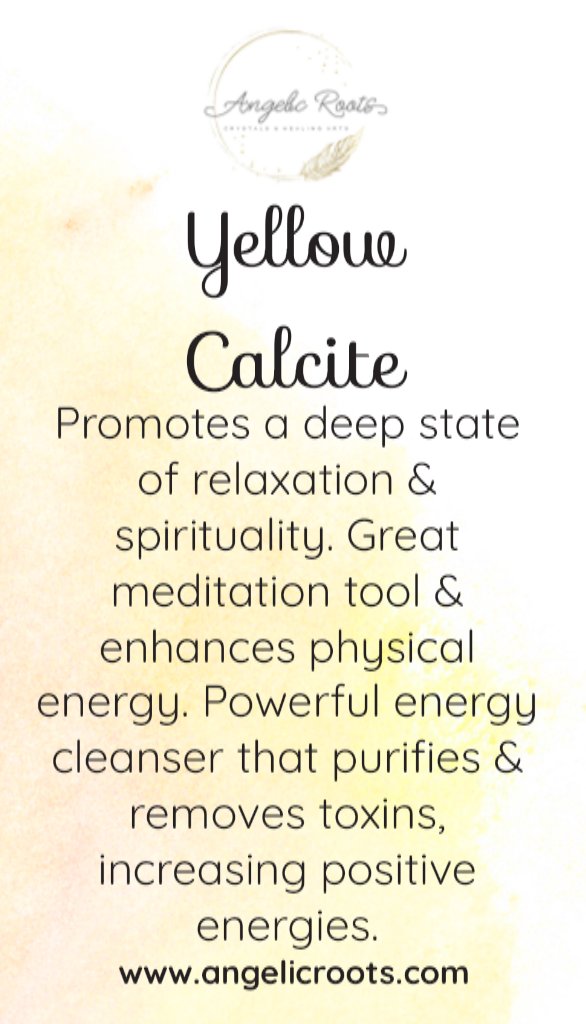 Yellow Calcite Crystal Card Angelic Roots