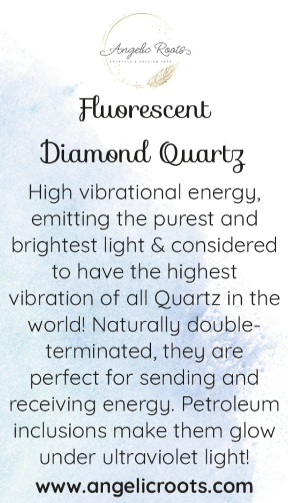 Fluorescent Diamond Quartz Crystal Card