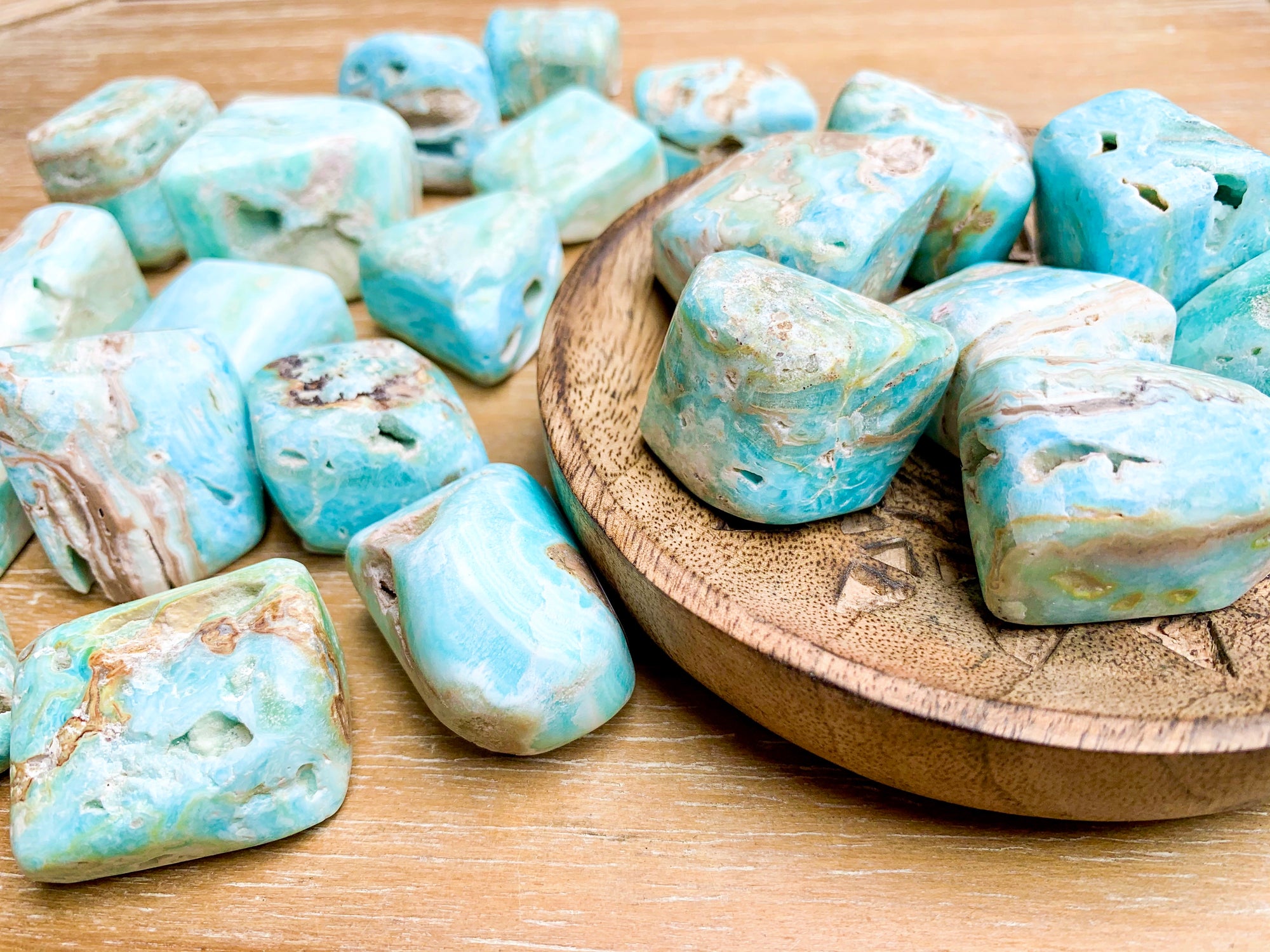 Blue Aragonite Tumbled Stones