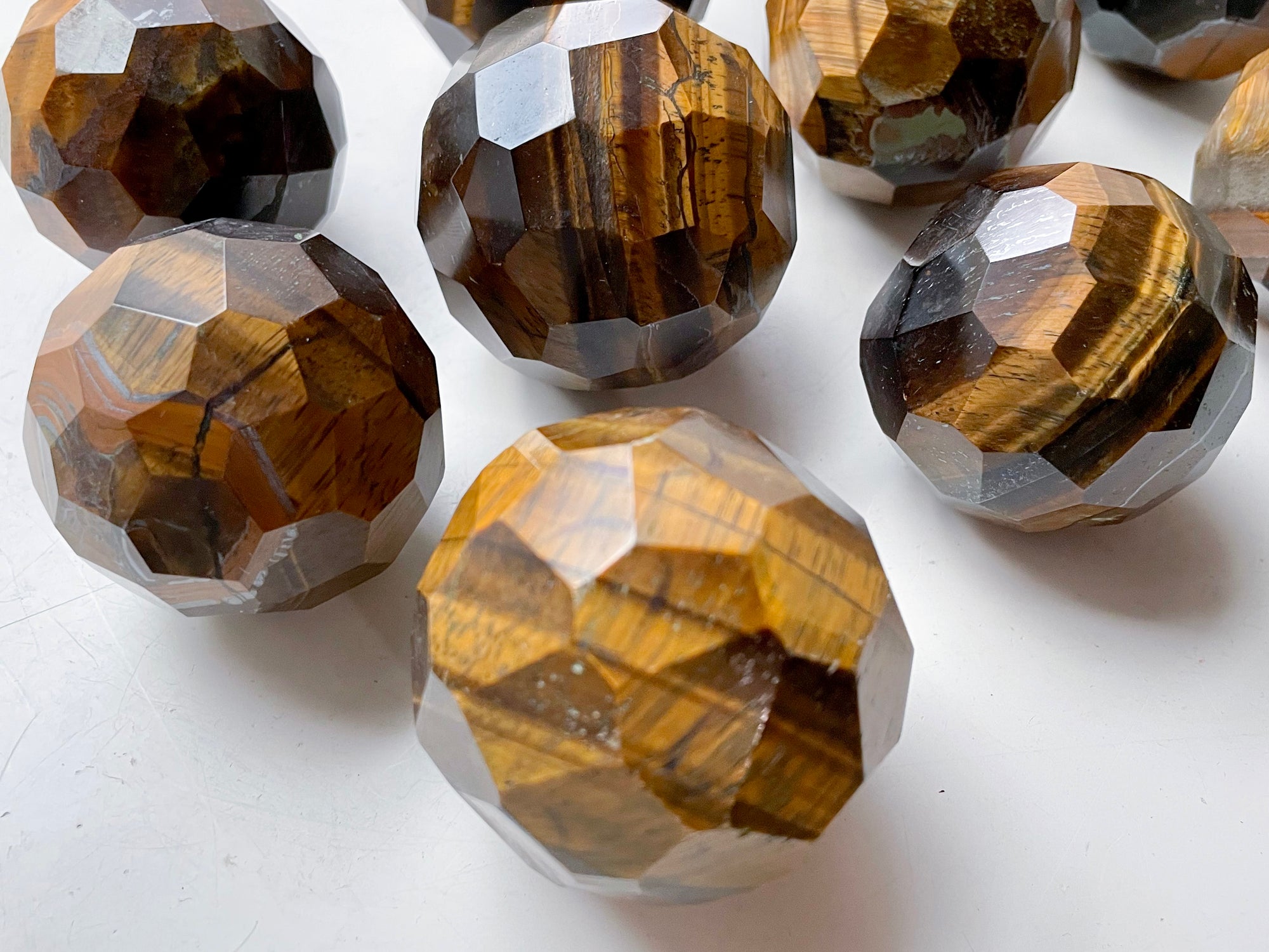 Tiger Eye Faceted Sphere