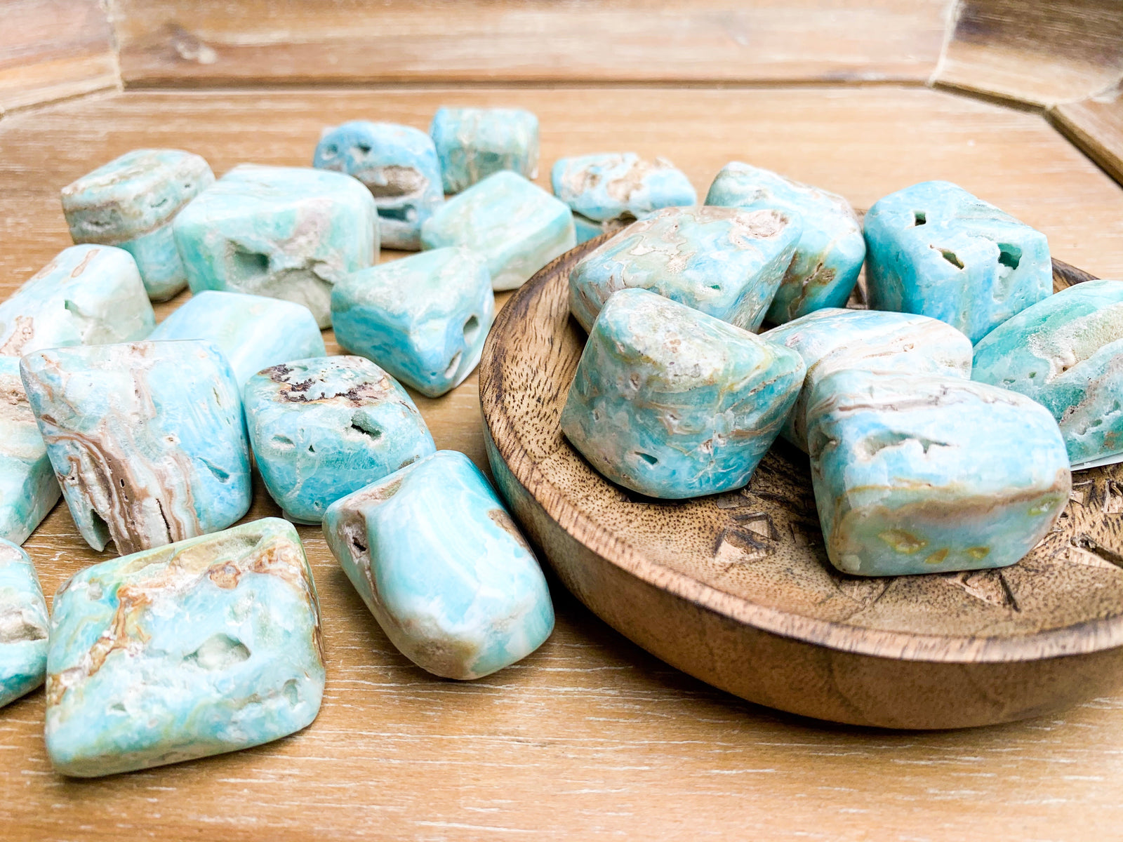 Blue Aragonite Tumbled Stones