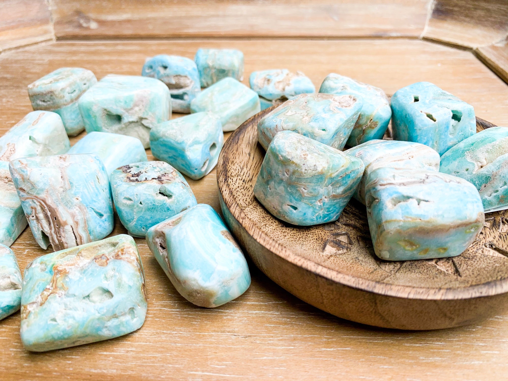 Blue Aragonite Tumbled Stones