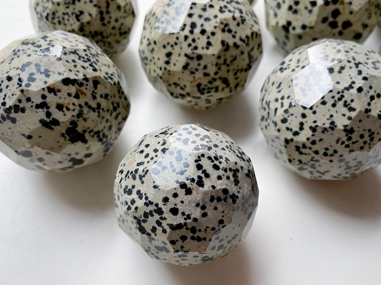 Dalmatian Jasper Faceted Sphere