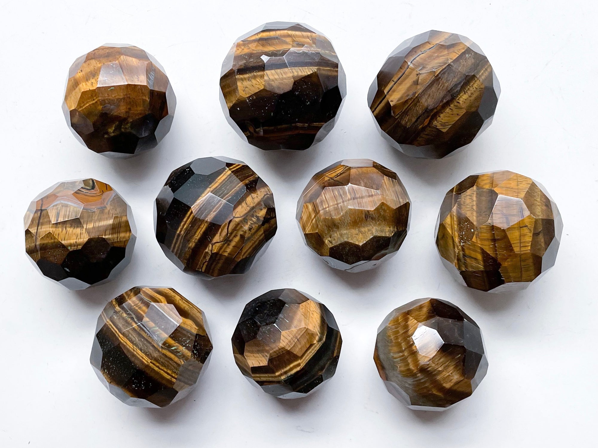 Tiger Eye Faceted Sphere