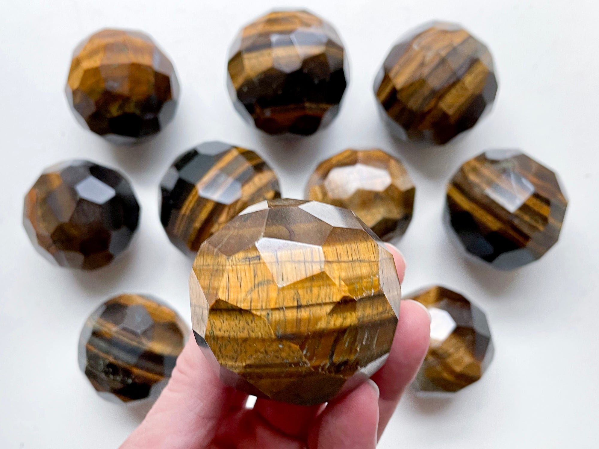 Tiger Eye Faceted Sphere