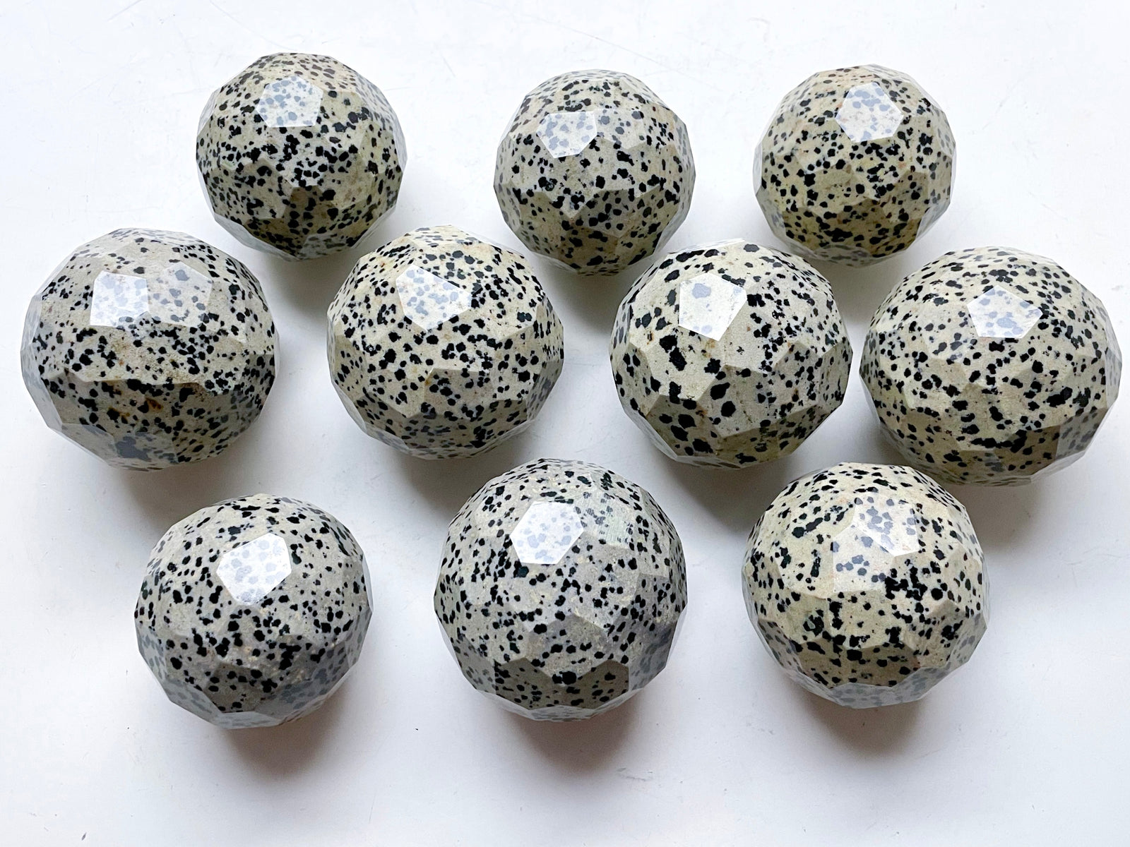 Dalmatian Jasper Faceted Sphere