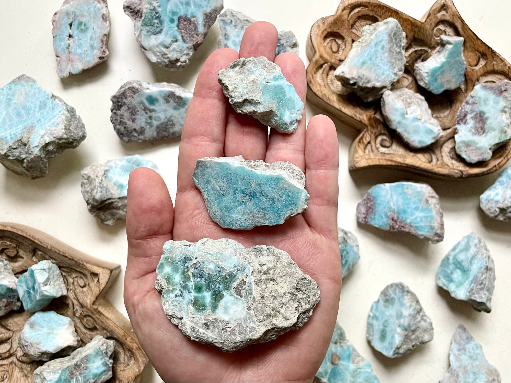 Larimar Raw and Polished