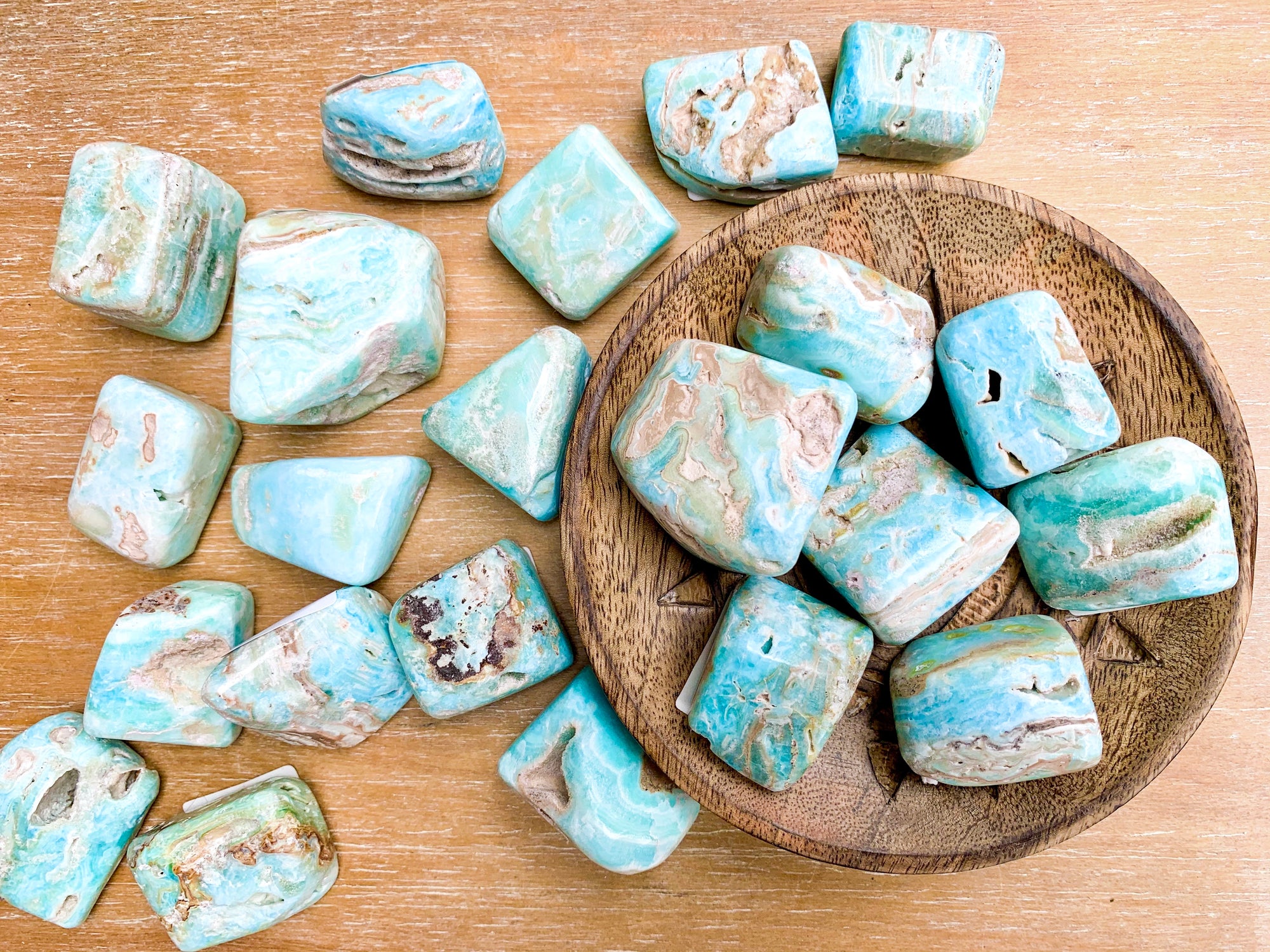 Blue Aragonite Tumbled Stones