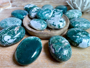 Moss Agate Palm Stone