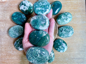 Moss Agate Palm Stone