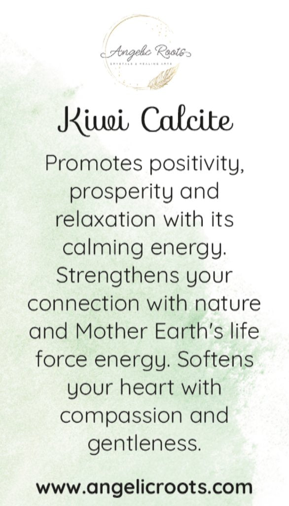 Kiwi Calcite Crystal Card
