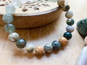 Green Quartz & Ocean Jasper || Boho Style || Reiki Infused