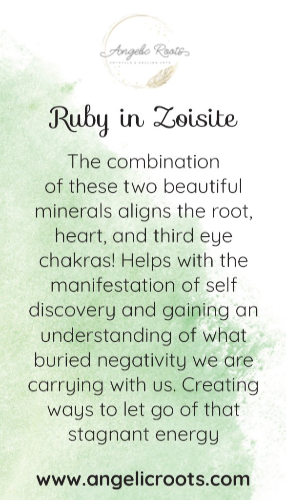 Ruby in Zoisite Crystal Card Angelic Roots