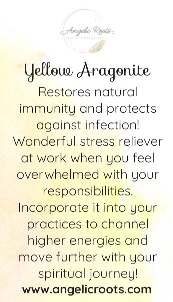 Yellow Aragonite Crystal Card