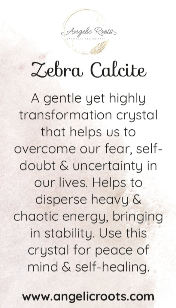 Zebra Calcite Crystal Card - Angelic Roots